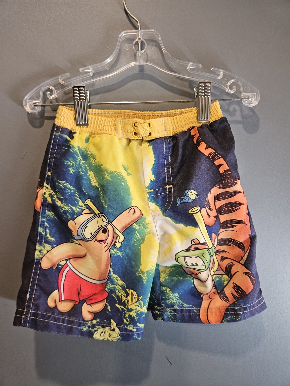 Disney Winnie the Pooh Yellow and Navy Snorkel Swim Trunks